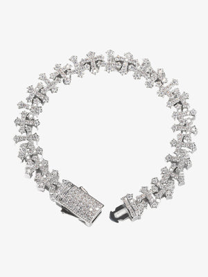 Cross Link Iced Bracelet 