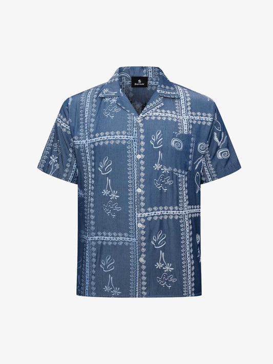 Blue Paisley Hawaiian Shirt