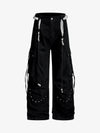 Bandana Waist Strap Multi-Pocket Cotton Cargo Pants 