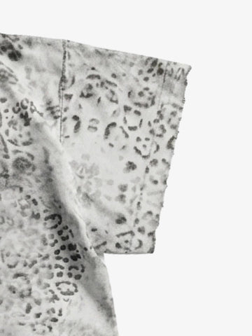 Vintage Distressed Irregular Leopard Print T-Shirt 