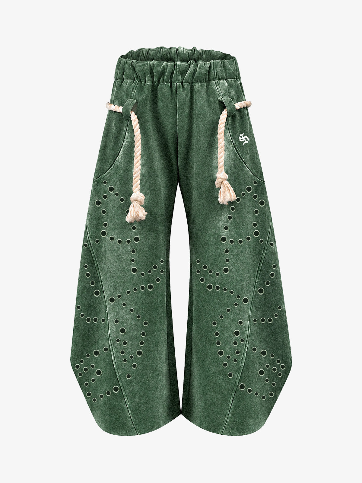 Washed Spray-Edge Zip Hoodie & Curved-Leg Sweatpants Set
