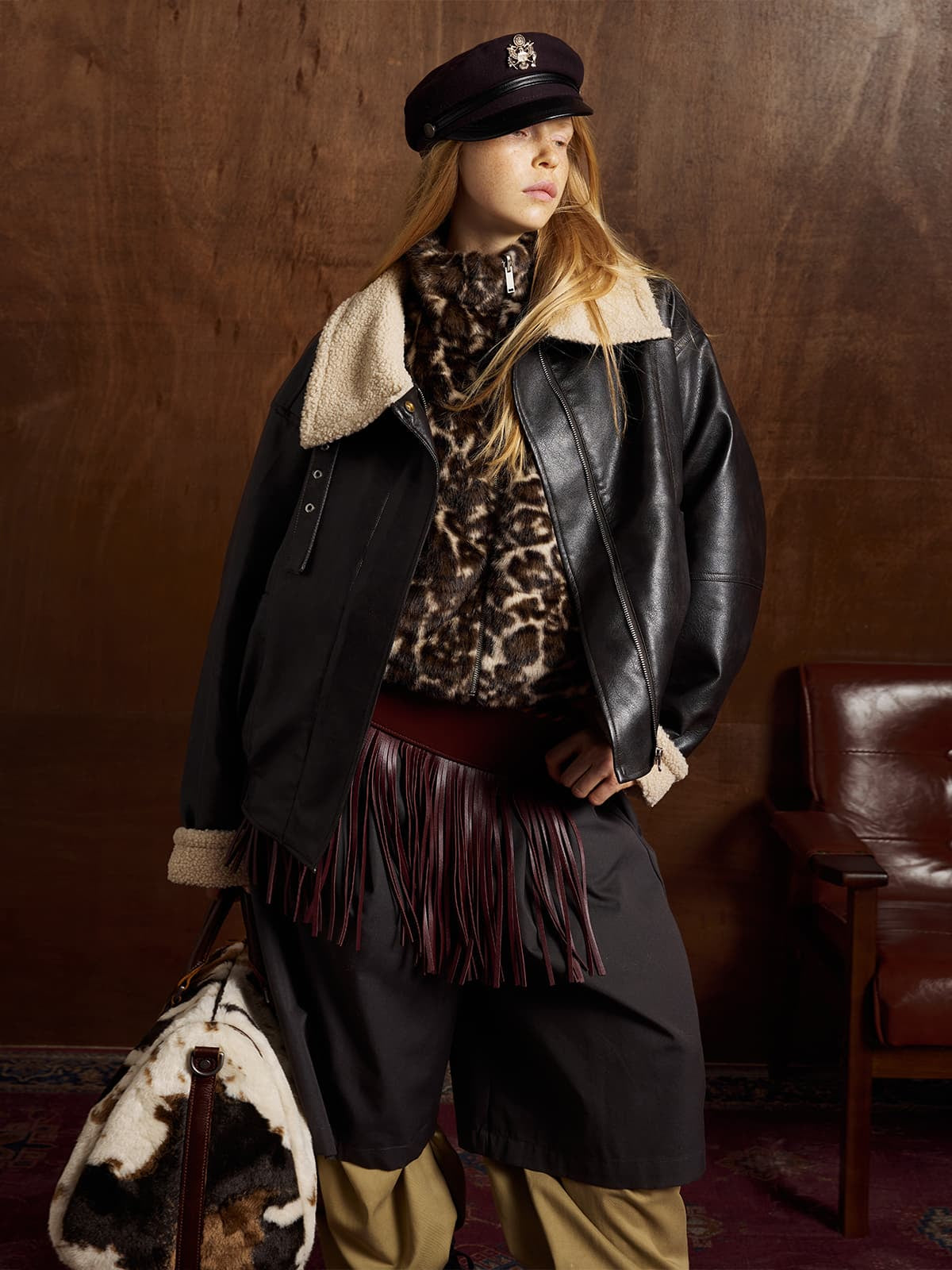 Stylish Aviator Jacket with Faux Fur Collar - Perfect for Casual and Fashionable Looks 