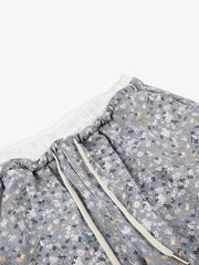 Floral Graphic Drawstring Wide-Leg Pants