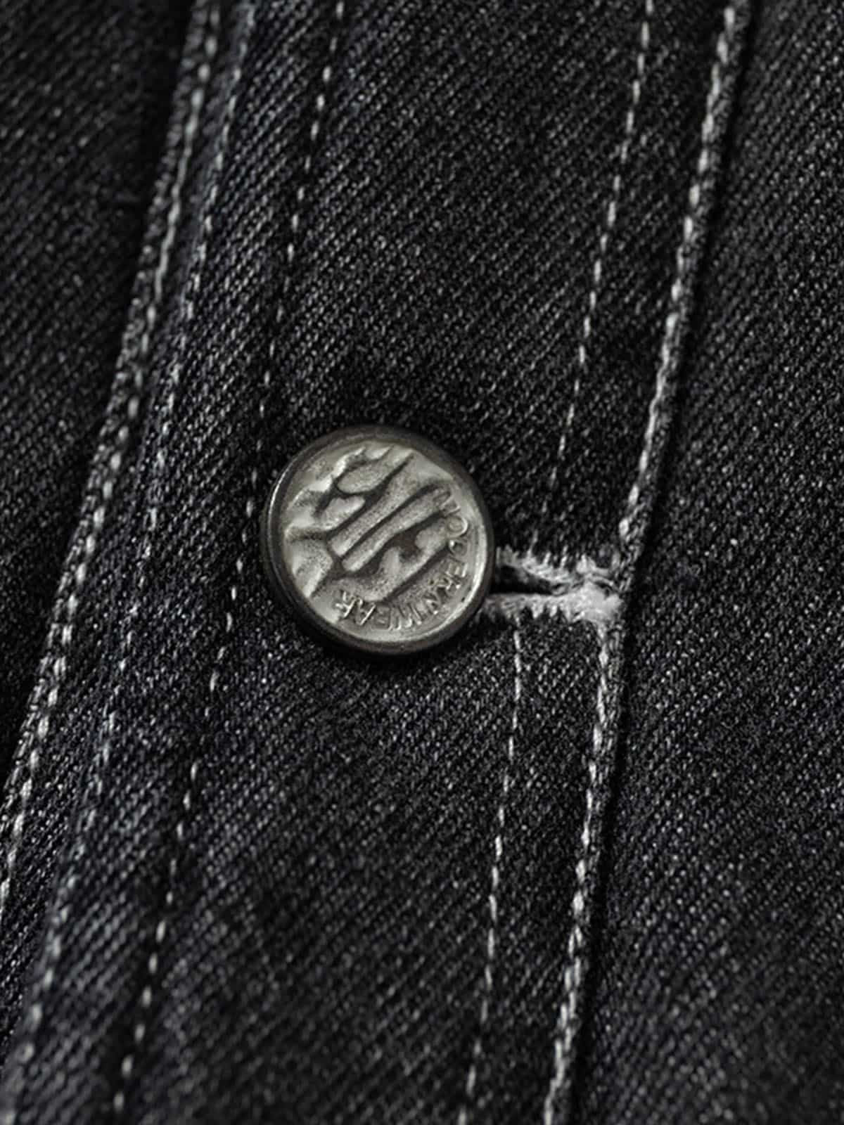 Stylish Denim Jacket with Cable Knit Sleeves and Leather Patches for Men 