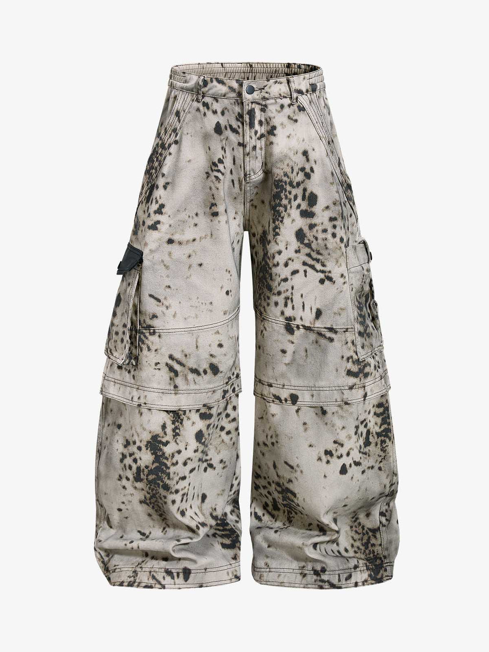 Leopard Patchwork Workwear Jeans