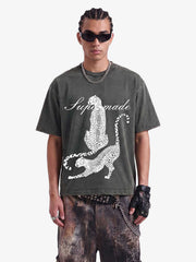 Leopard Print Washed Vintage T-Shirt 