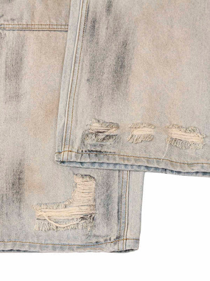 Thesupermade Washed Mud-Dye Straight Jeans 