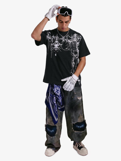 Gothic Thorns Pattern T-Shirt