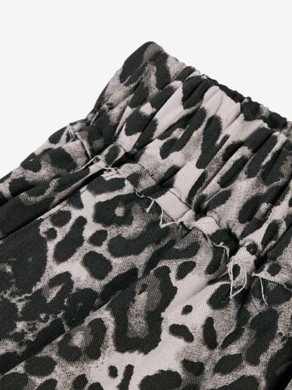 Stylish Leopard Print Wide-Leg Pants with Unique Graphic Design 