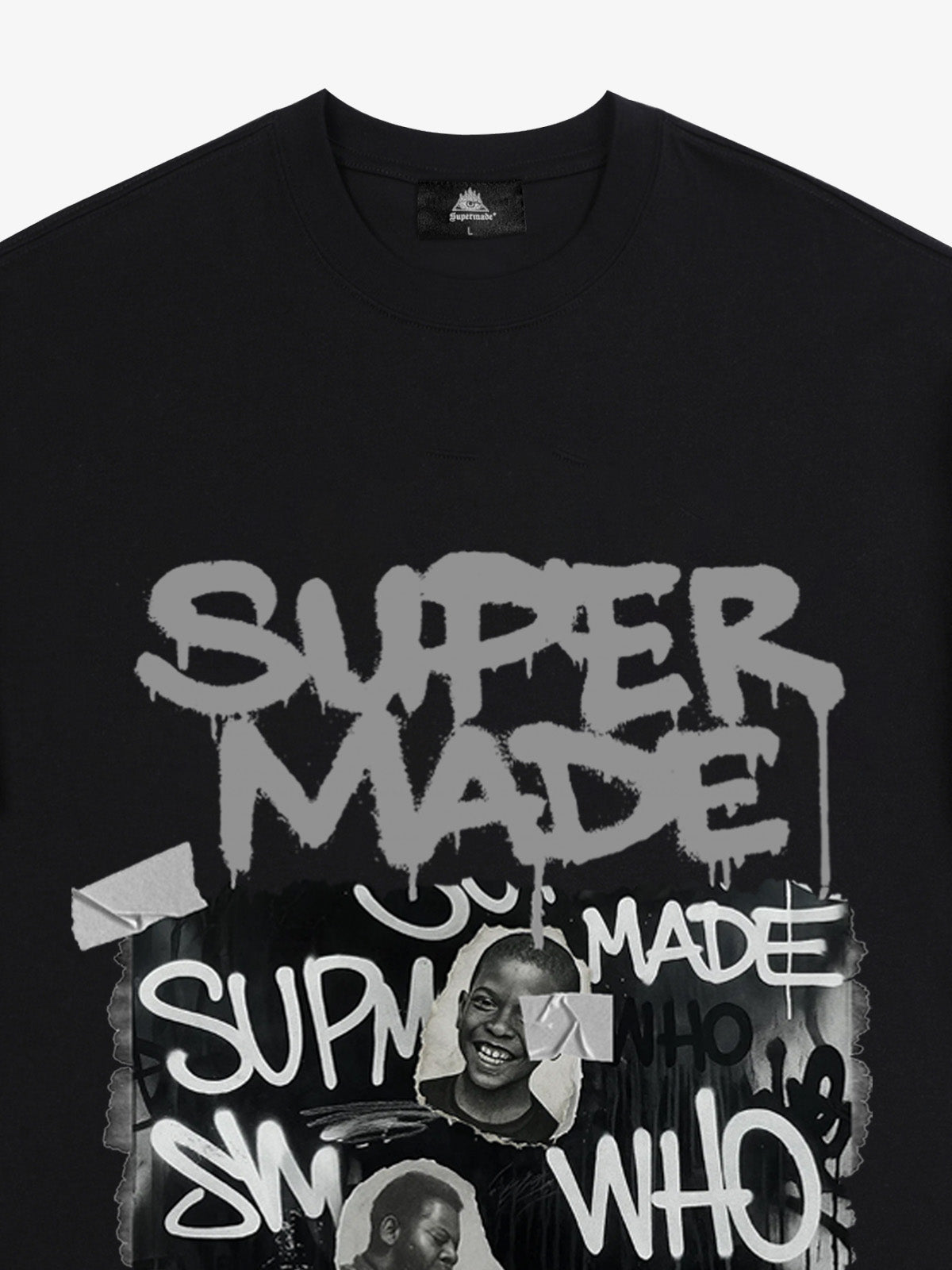 Streetwear Graffiti Character Collage Graphic T-Shirt 