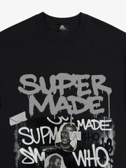 Streetwear Graffiti Character Collage Graphic T-Shirt 
