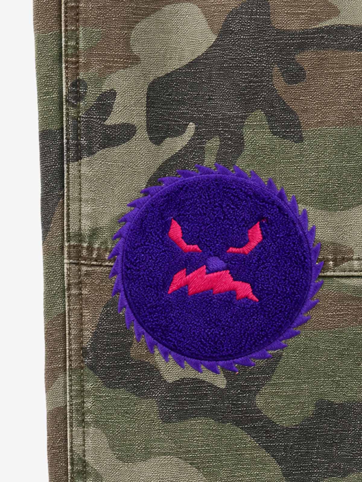 Gear Smiley Patch Camo Cargo Shorts