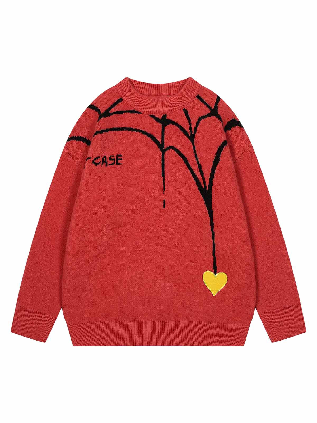 Thesupermade Spider&Heart Knit Crew Neck Sweater - 2323 