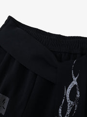 Dark Street Letter Flame Sweatpants 