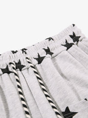 Star Print Pocket Baggy Sweatpants