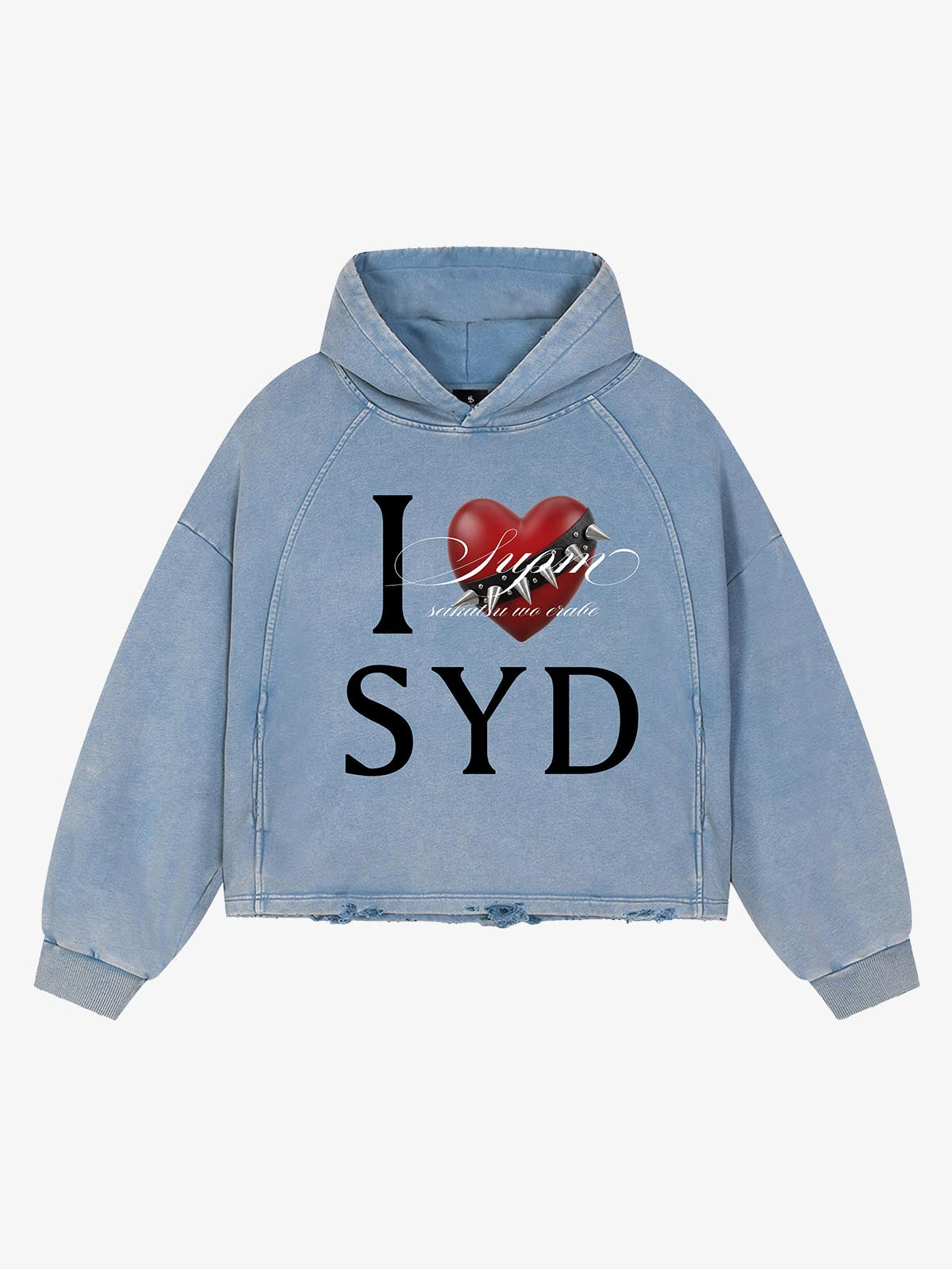 Sydney Limited Edition, Washed Denim‑Blue Boxy Hoodie