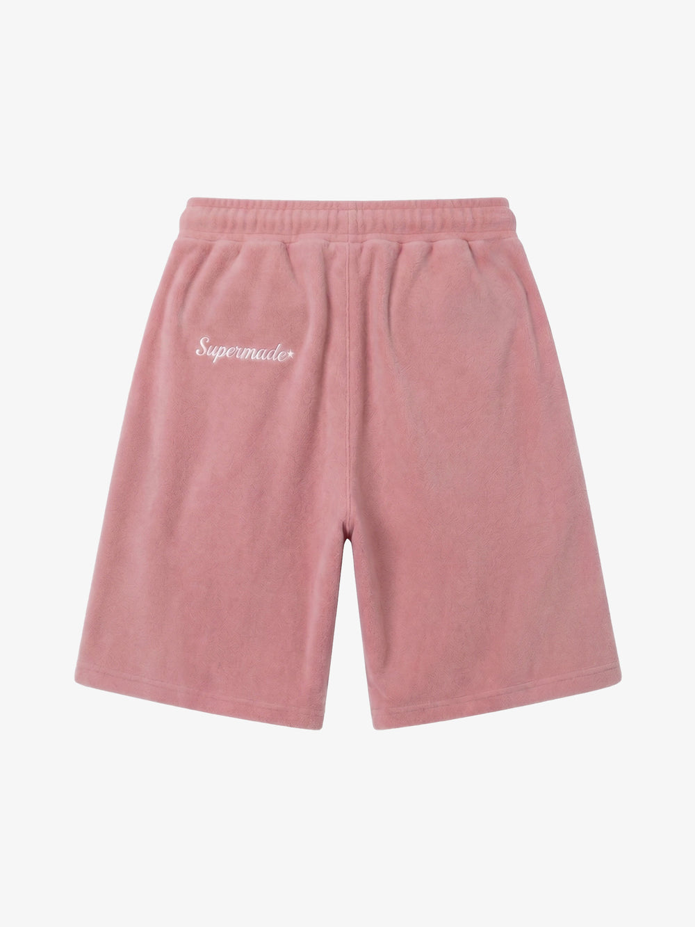 Letter Embroidered Color Block Suede Shorts