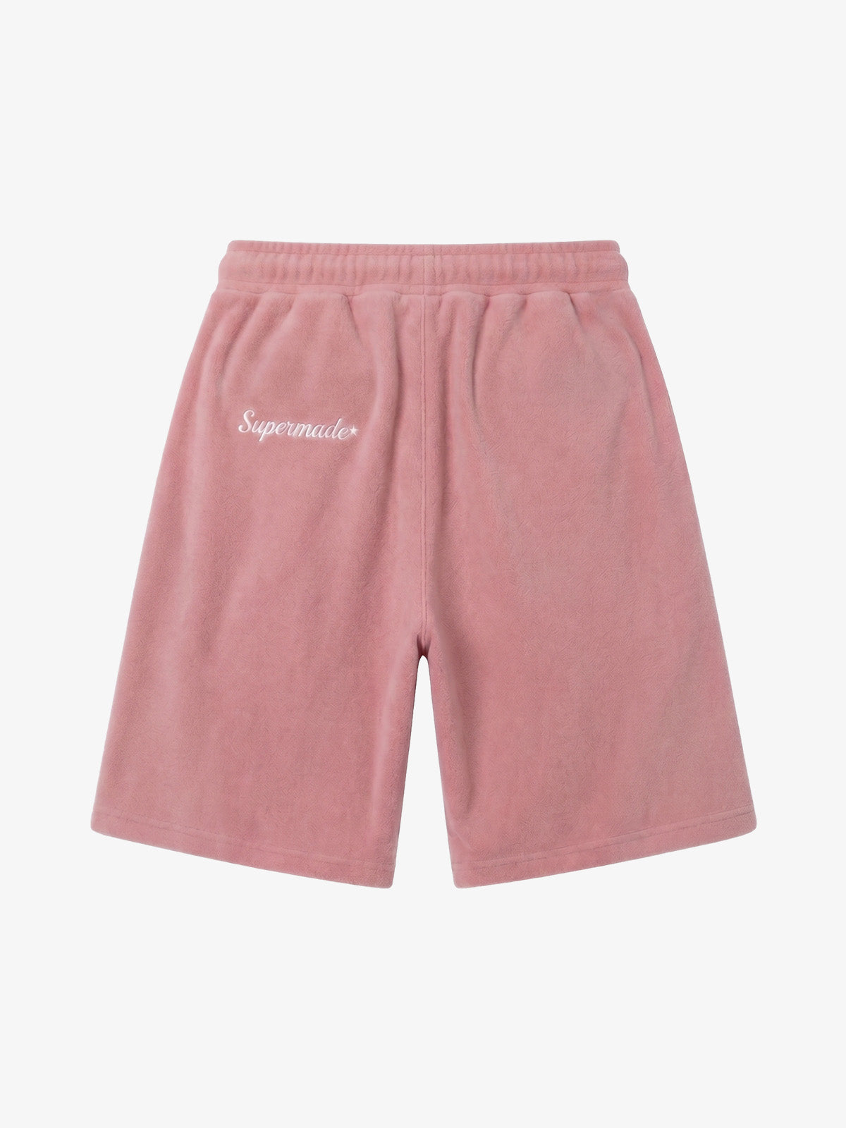 Pantaloncini in camoscio color block con lettere ricamate