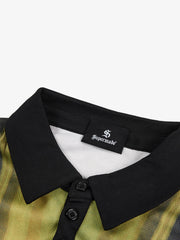American Retro Preppy Style Polo Shirt