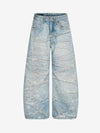Vintage Washed Rhinestone Wide Leg Denim Jeans