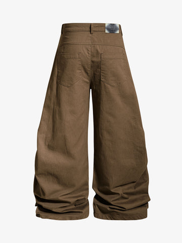 Metal Button Baggy Cargo Pants