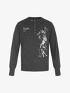 Distressed Graphic Henley Tee