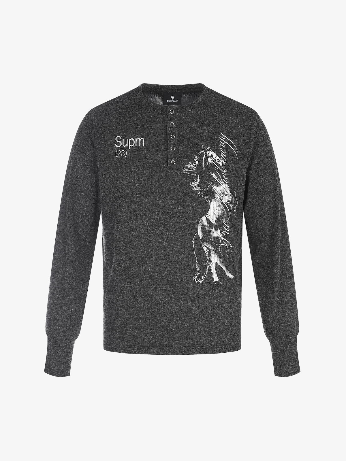 Distressed Graphic Henley Tee