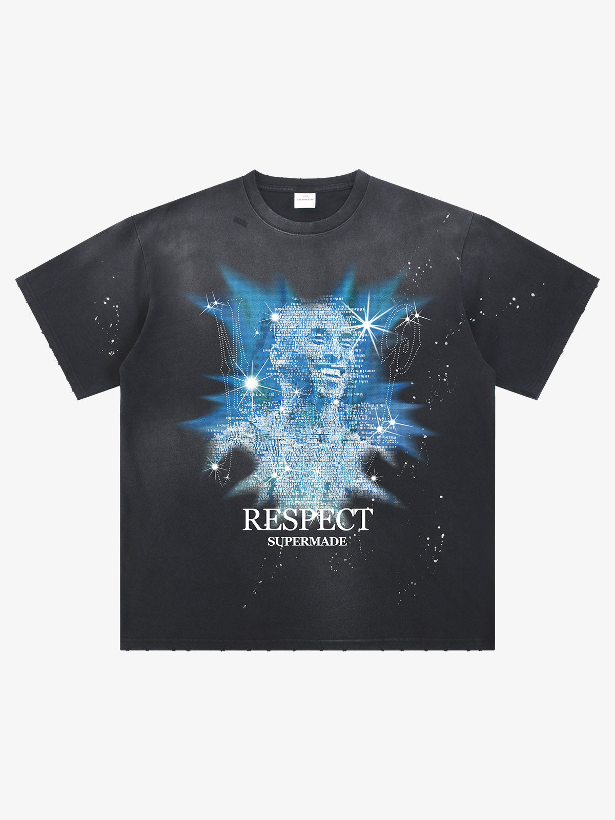 thesupermade-“Nostalgia-themed”dreamy starlight Kobe elements street retro ink Splatter Paint pattern T-shirt 