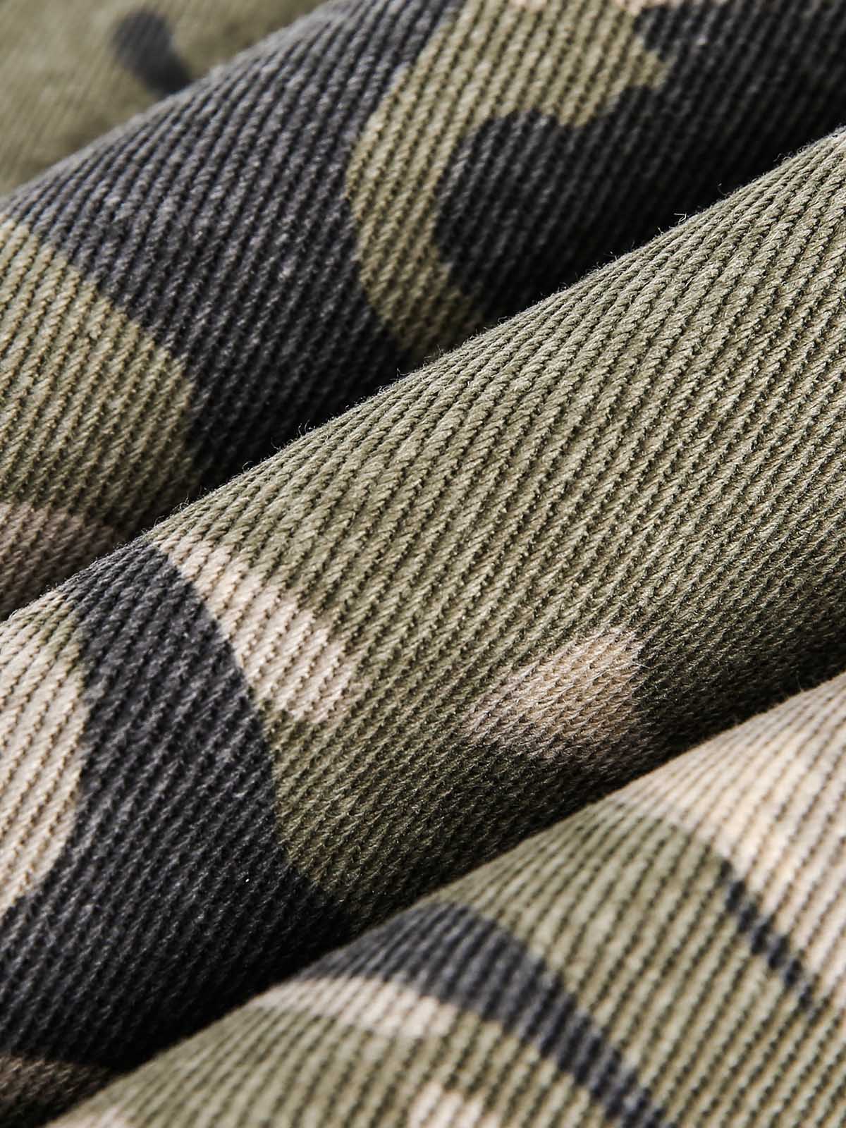 Thesupermade Camouflage Fur Hooded Jacket - 2353