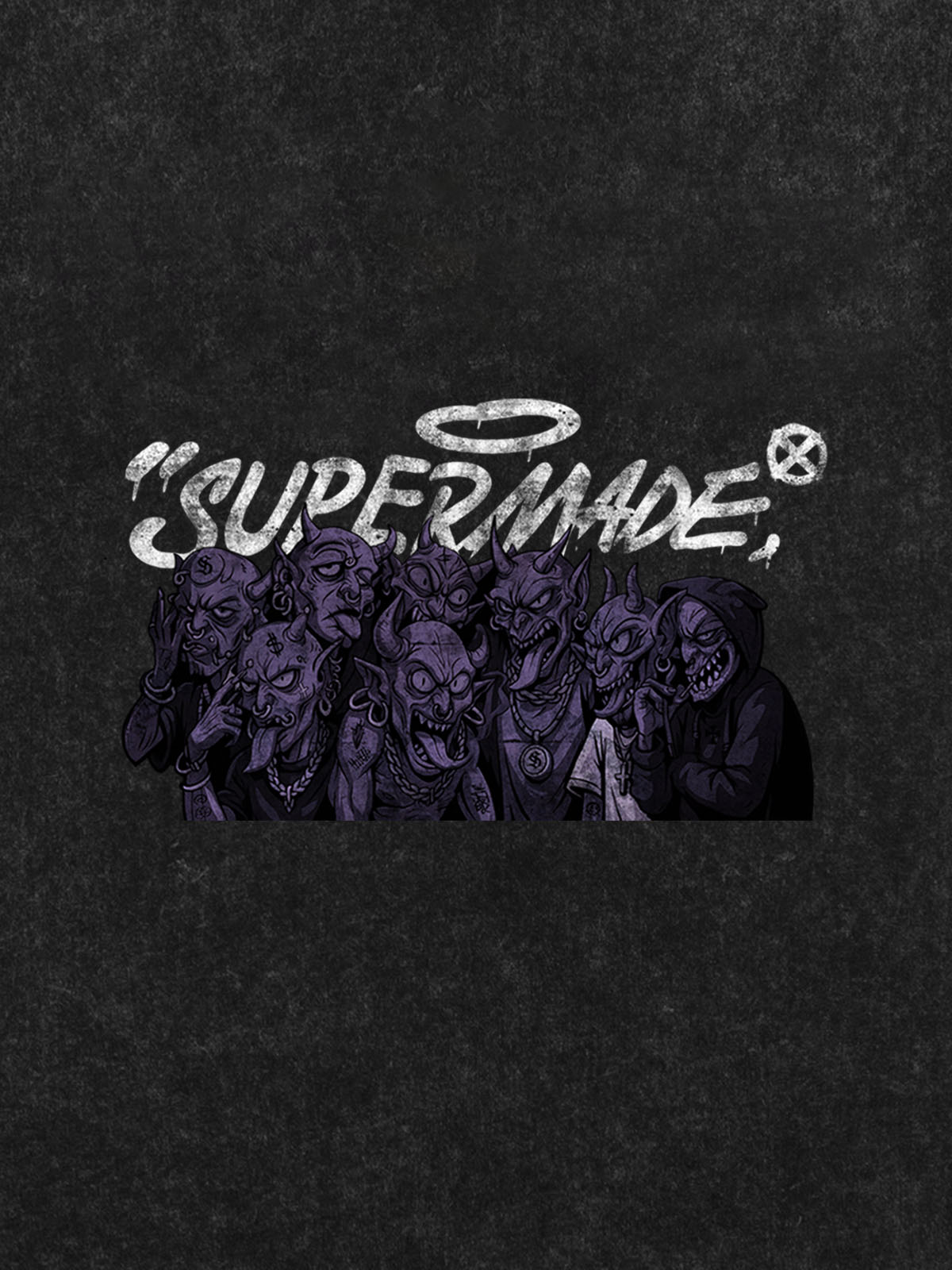 Thesupermade Dark Devil Maniac's Gothic Graffiti T-shirt 