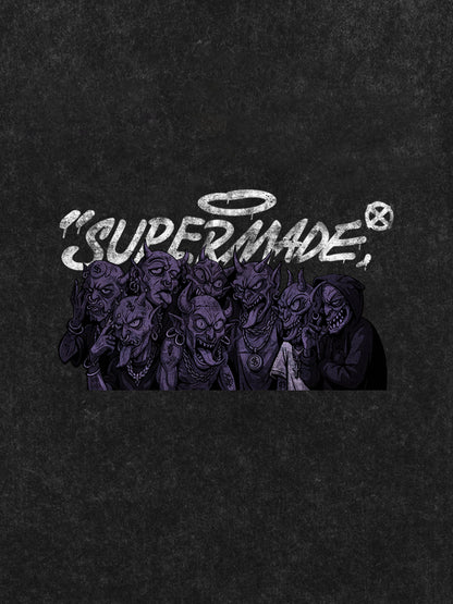 Thesupermade Dark Devil Maniac's Gothic Graffiti T-shirt 