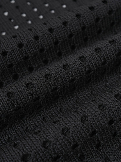 Distressed Jacquard Mesh Knit Vest