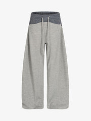Plaid Paneled Sweatpants