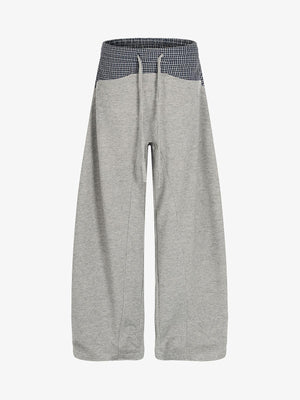 Plaid Paneled Sweatpants