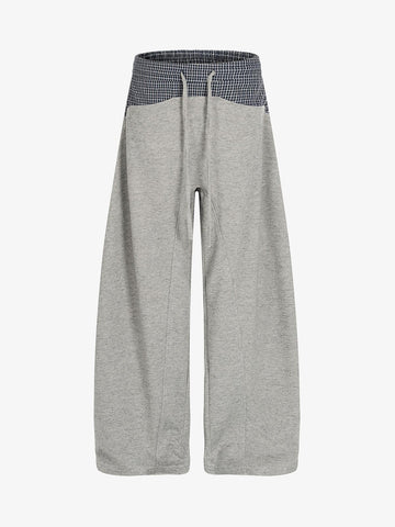 Plaid Paneled Sweatpants