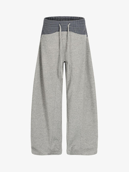 Plaid Paneled Sweatpants