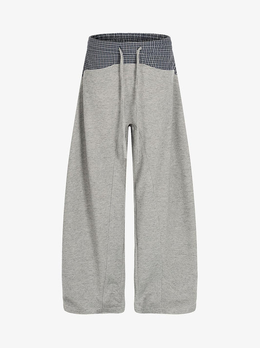 Plaid Paneled Sweatpants