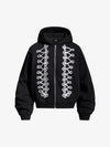 Napoleon Cord Embroidery Boxy Zip-Up Hoodie