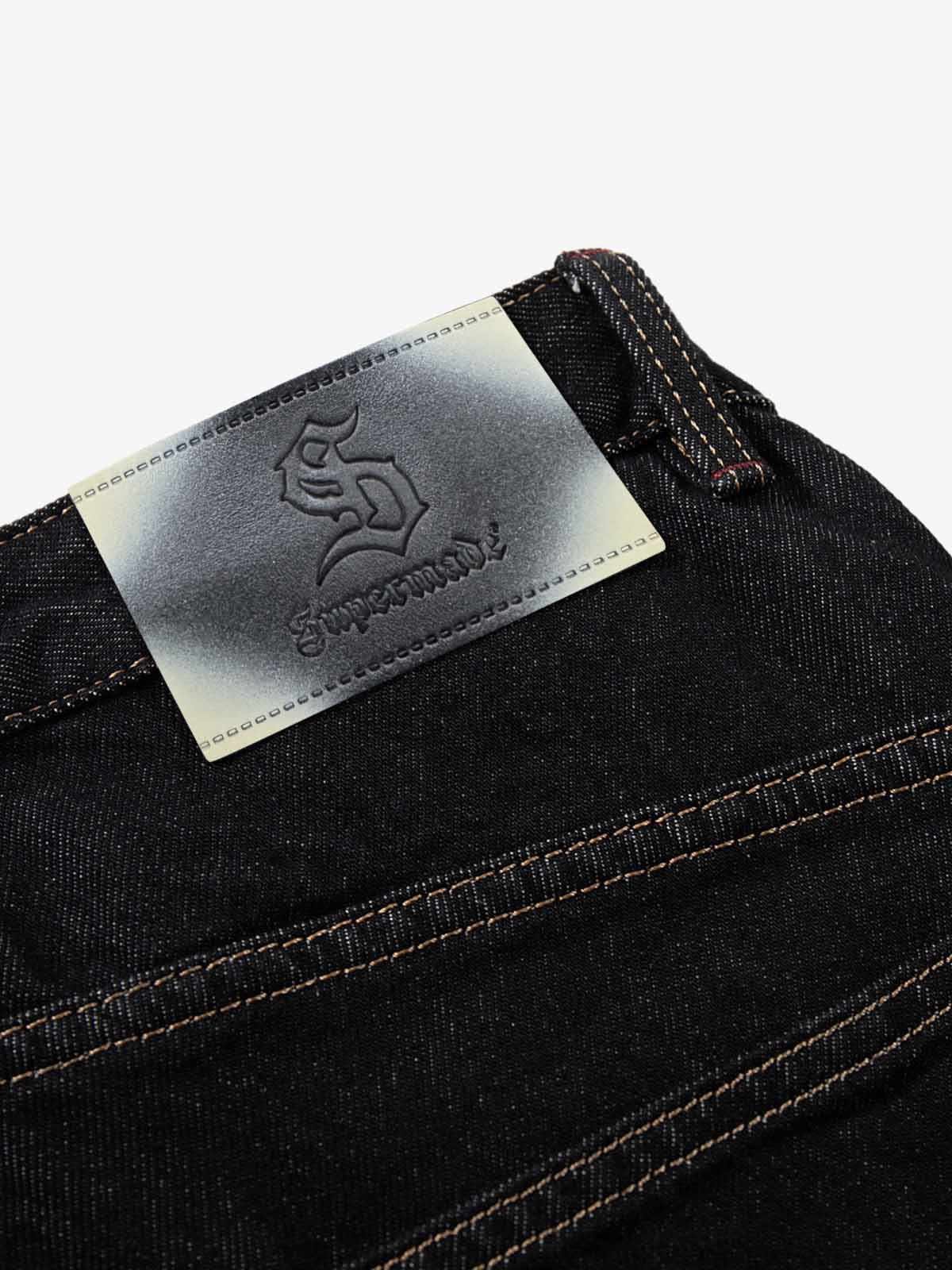 Dark Gothic Graphic Wide-Leg Jeans 