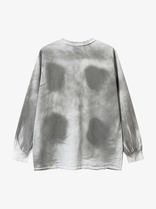 Inkjet Dirty Necklace Long-sleeved T-shirt 