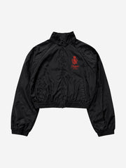Embroidered Cropped Windbreaker Jacket & Relaxed Pants Set