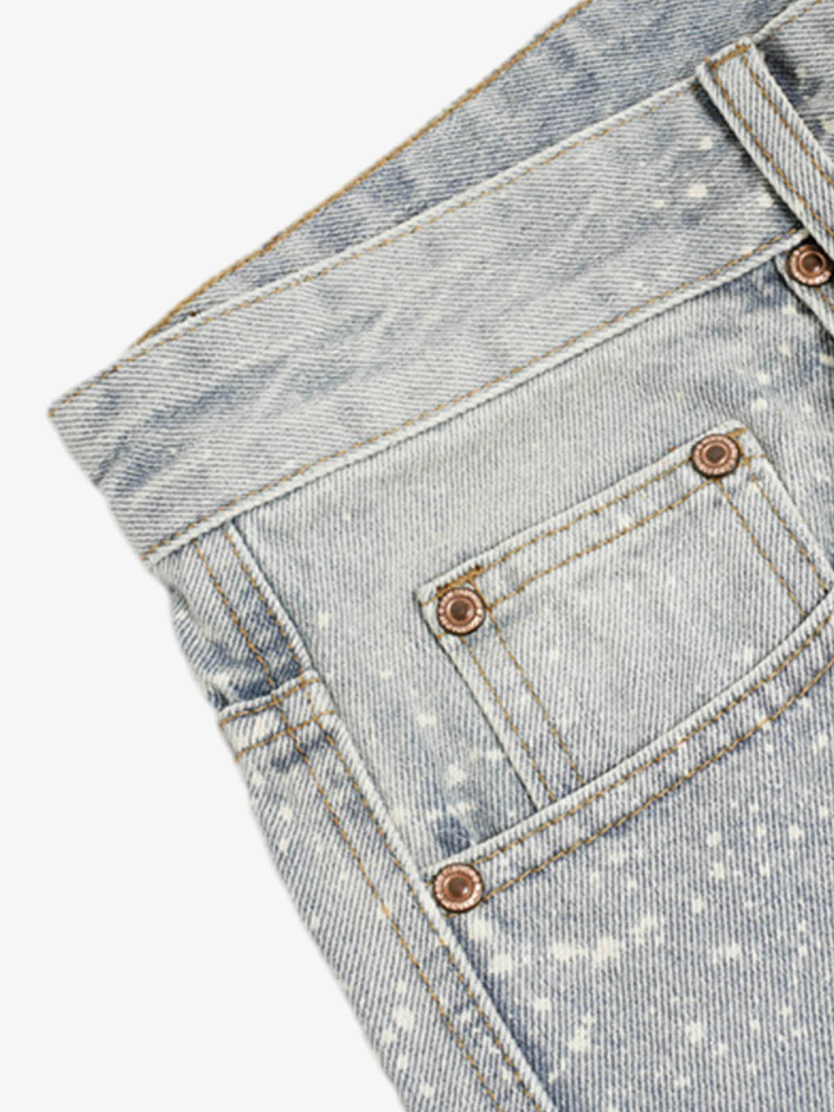 Splatter Washed Denim Shorts 