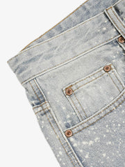 Splatter Washed Denim Shorts 