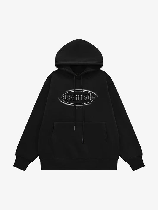 Stylish Oversized Hoodie with Reflective Logo Design for All-Season Wear 