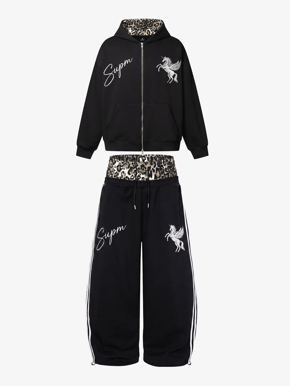 Leopard Double Waist Boxy Fit Set