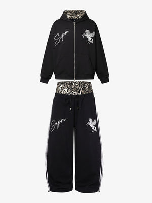 Leopard Double Waist Boxy Fit Set