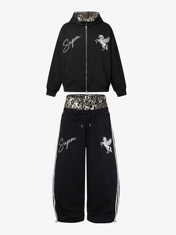Leopard Double Waist Boxy Fit Set