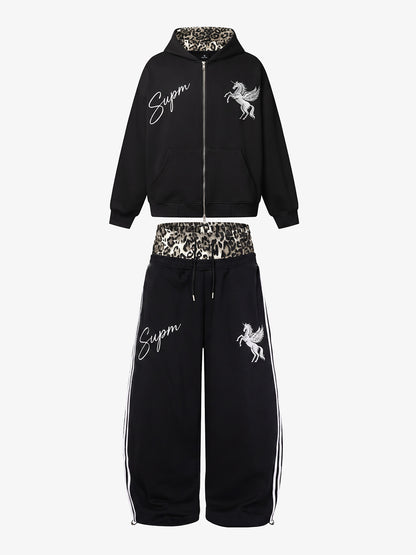 Leopard Double Waist Boxy Fit Set