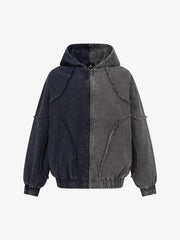 Distressed Raw Edge Patchwork Jacket
