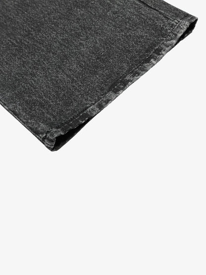 3D-printed Distressed Digital Print Cleanfit Straight Leg Jeans